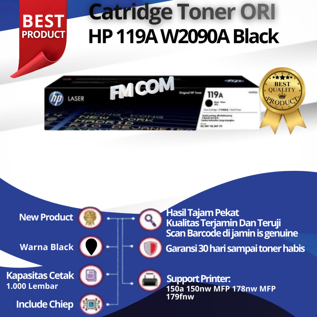 Tinta Printer HP 119A Original Laser Toner Cartridge Black / Cyan / Yellow / Magenta / HP Color Lase