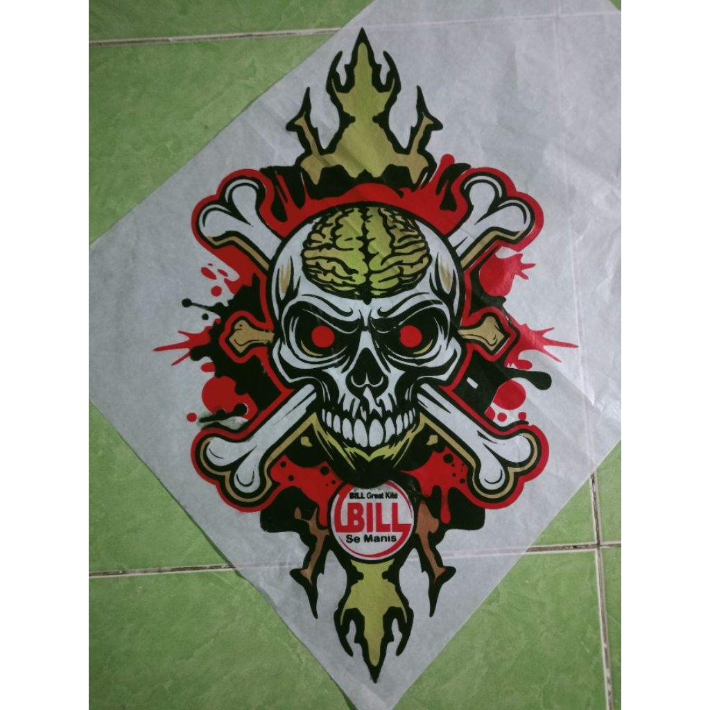 kertas layangan sukhoi 3 warna model (tengkorak) @50pcs