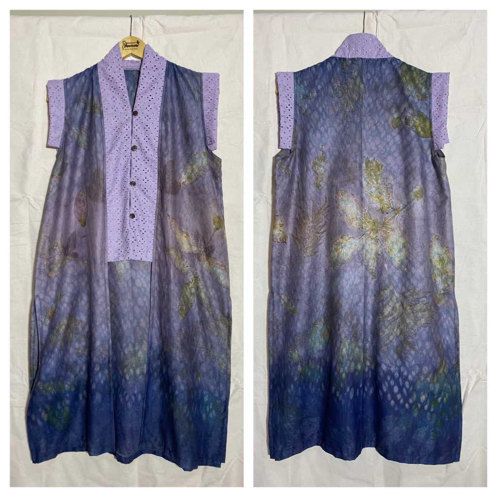 Outer Panjang Ecoprint Seri Aurora dress gamis