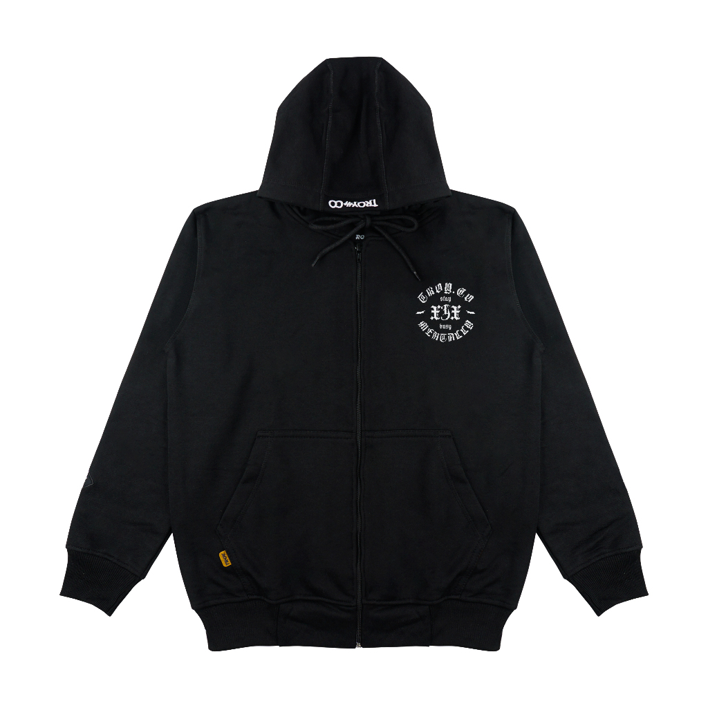 Troy Company Zipper Hoodie Black Mentally - Hoodie Zipper Hoodie Hitam ZHD 3267