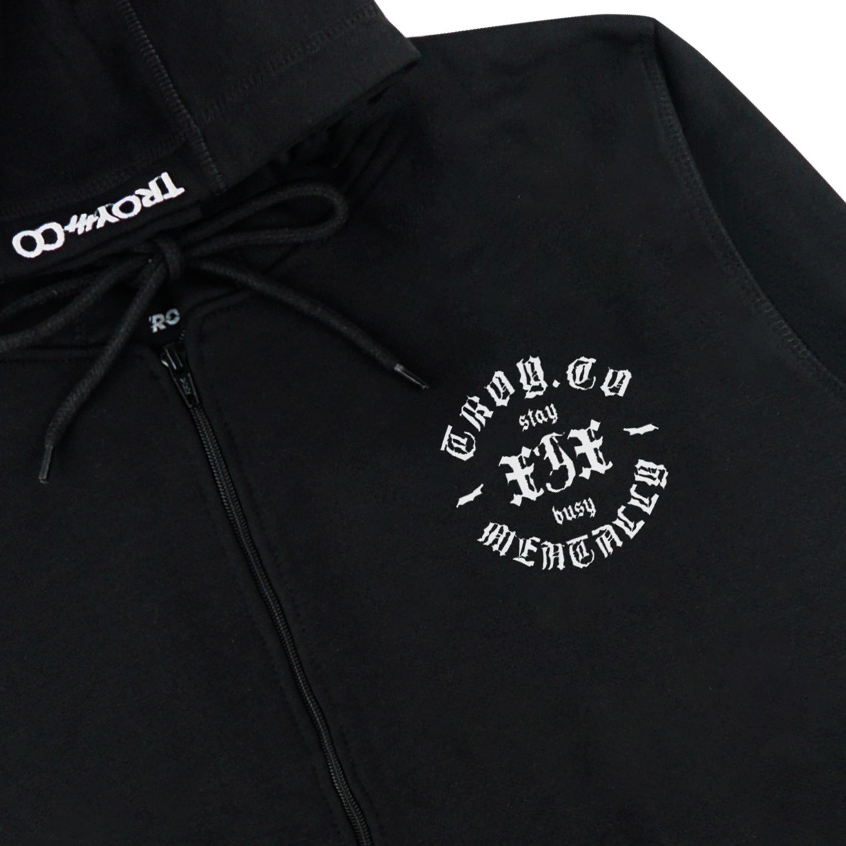 Troy Company Zipper Hoodie Black Mentally - Hoodie Zipper Hoodie Hitam ZHD 3267