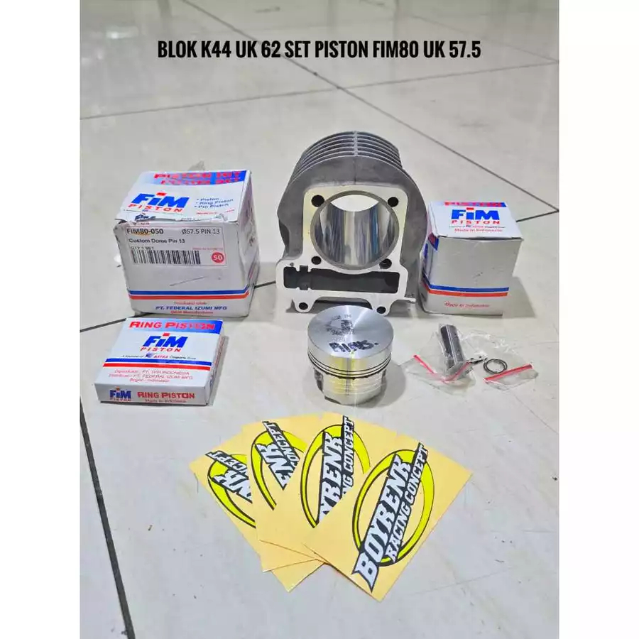 CYLINDER BLOK BEAT KARBU KVY BEAT FI KZL BORE UP SET PISTON 57 58-BOYRENK RACING CONCEPT