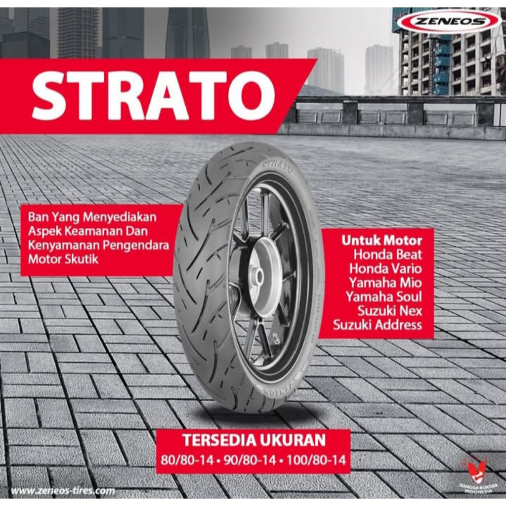 BAN LUAR ZENEOS STRATO RING 14 TUBELESS
