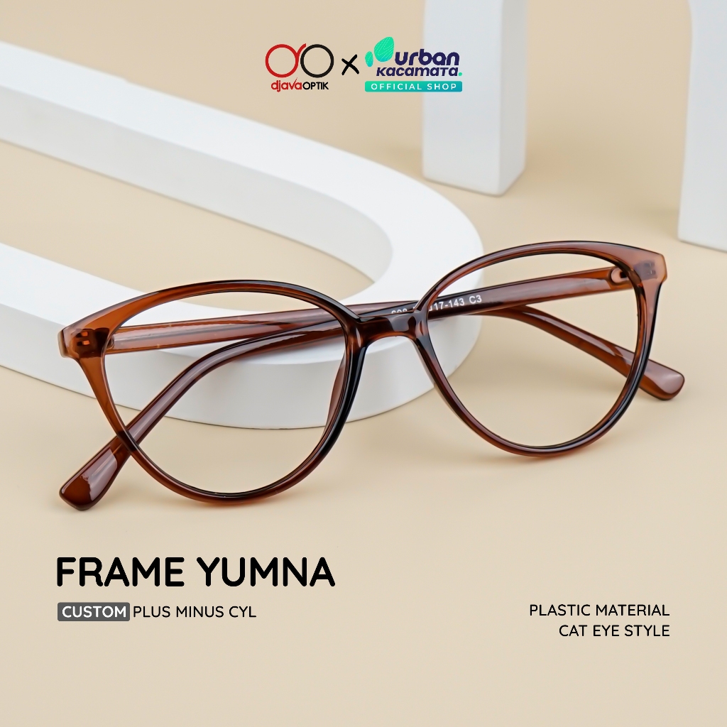 URBAN KACAMATA - Frame Yumna - Kacamata Cat Eye Wanita Khusus Minus -4,25 s/d -6,00