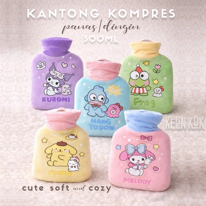 Kantong Kompres Air Panas & Dingin Lucu Plush Premium 300 ml | Hot Cold Compress Bag untuk Anak & De