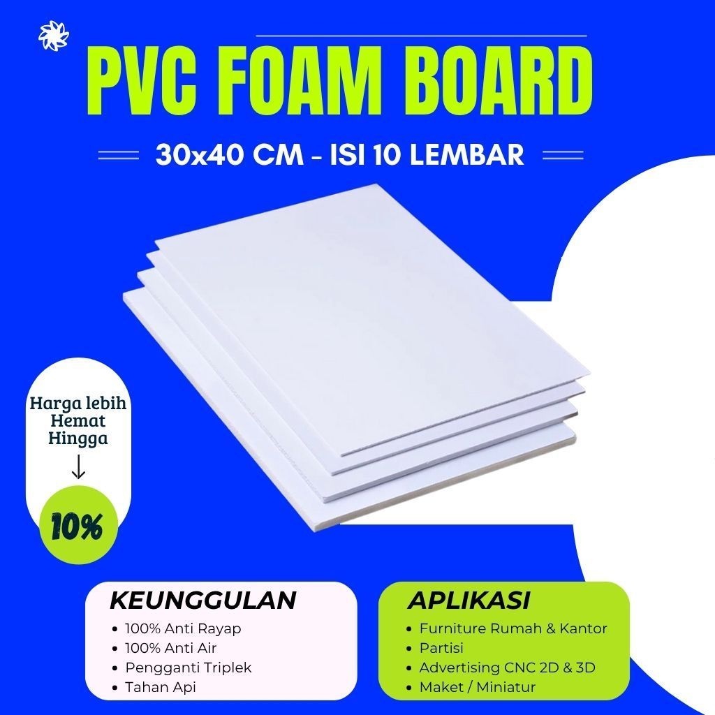 PVC Foam Board UK 60x80 CM Isi 10 Lembar | Papan Display & Maket