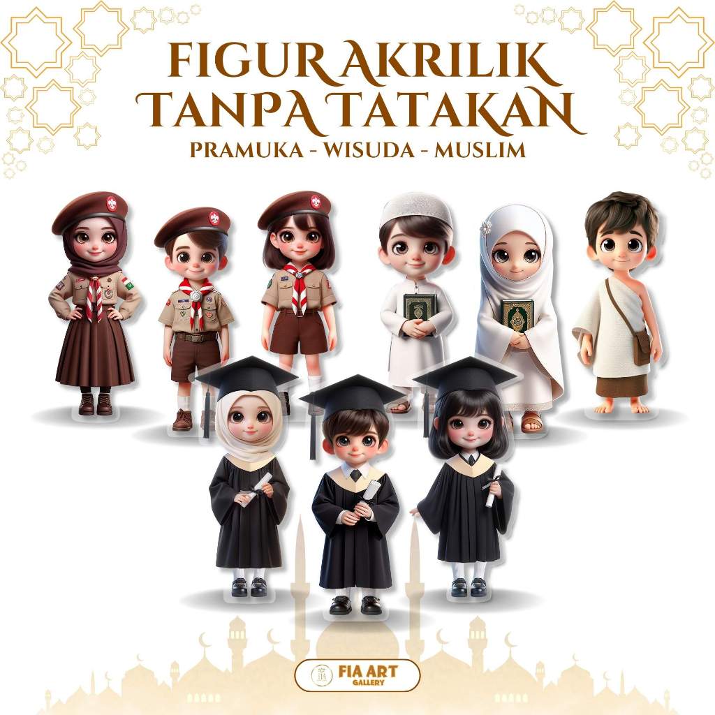 PIALA AKRILIK (TANPA TATAKAN) WISUDA PRAMUKA MUSLIM PESANTREN KILAT KELULUSAN GRADUATION MANASIK HAJ