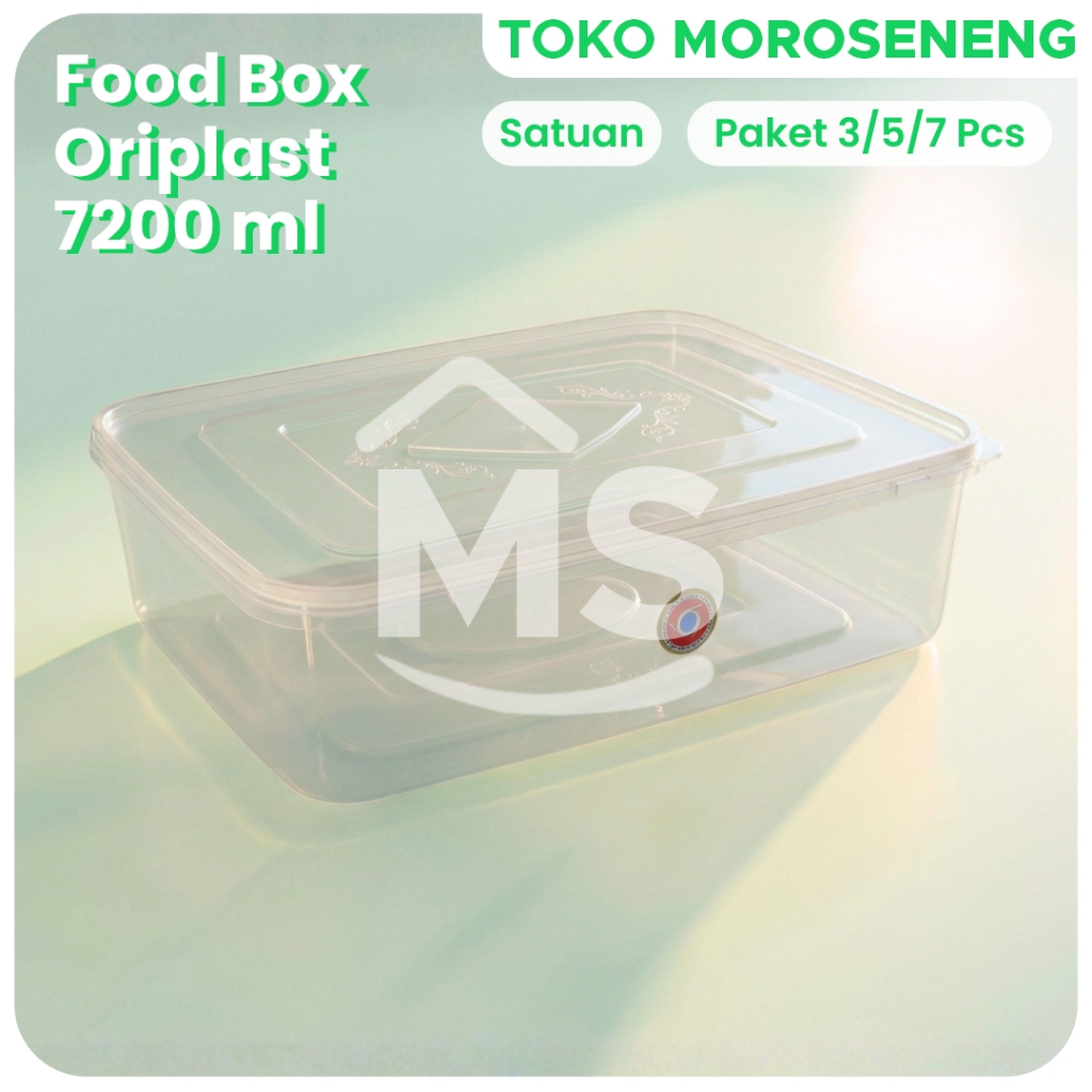 Tempat Penyimpanan Makanan Food Box Plastik Oriplast 7200 ml | Satuan | Paket 3/5/7 Pcs
