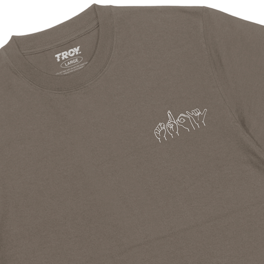 Troy Company Tshirt Maple Brown Sign Language - Kaos Lengan Pendek Kaos Coklat Maple MTD 3198