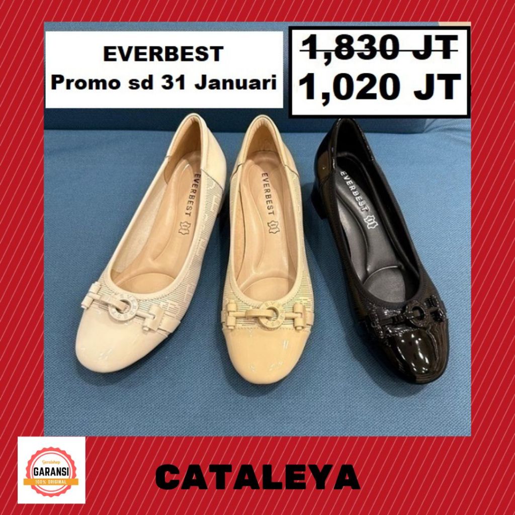 Sepatu heels kerja wanita perempuan EVERBEST SALE SERI CATALEYA 100% ORI