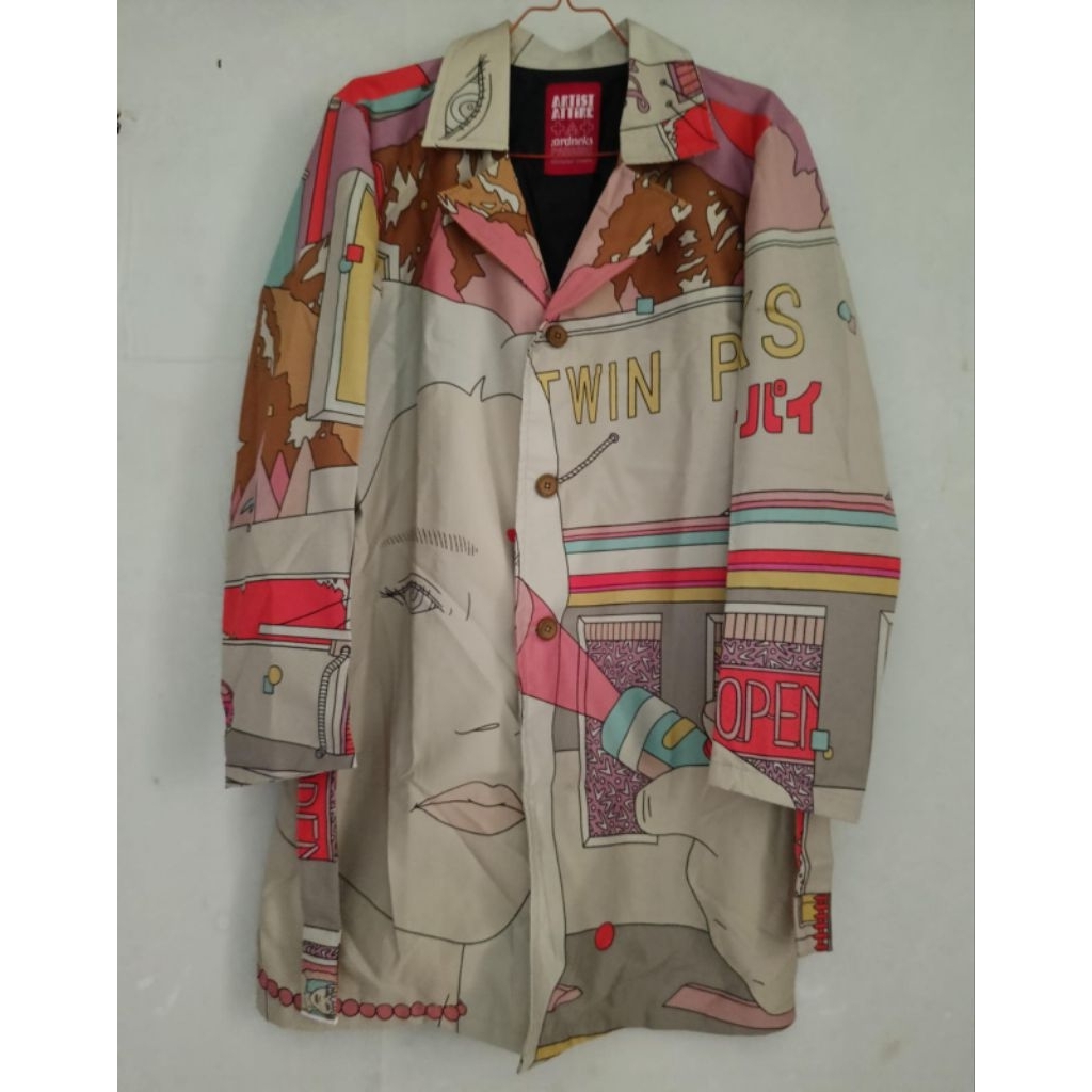 Hot salePakaian Artist Attire pink afternoon trenchcoat