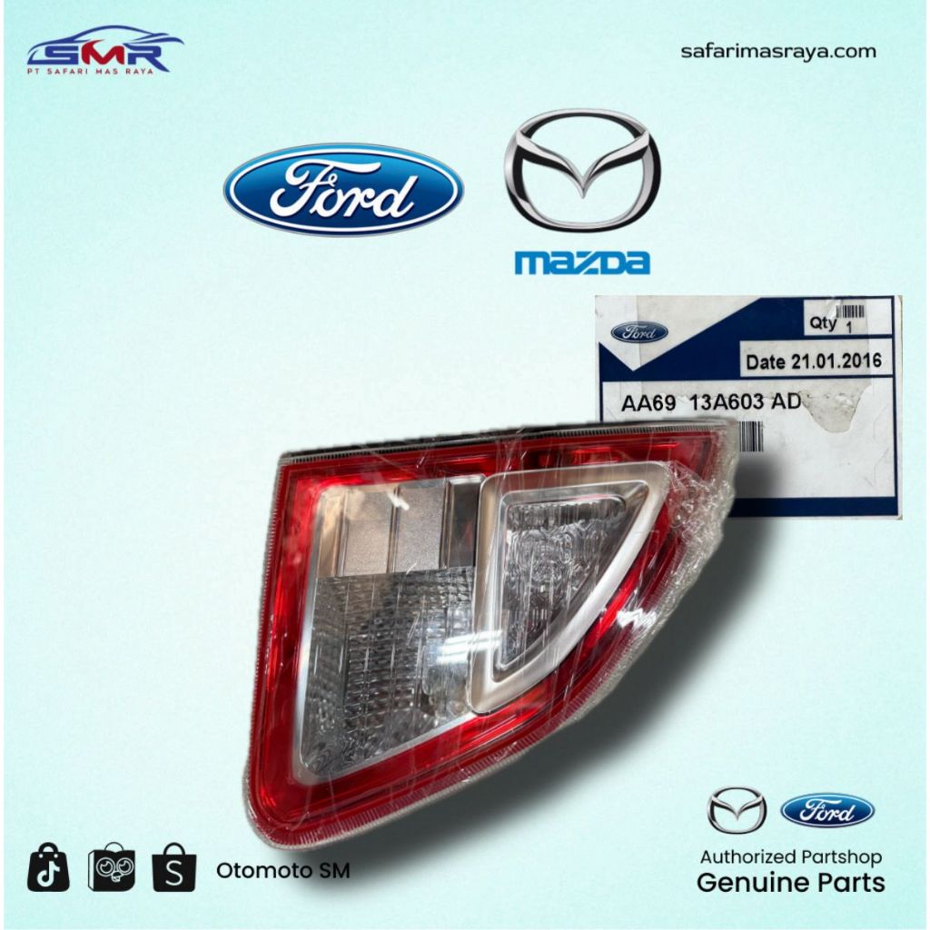 Lampu Reflektor Bagasi Belakang Kiri Ford Fiesta 1.4L, 1.5L, Dan 1.6L ORIGINAL AA6913A603AD