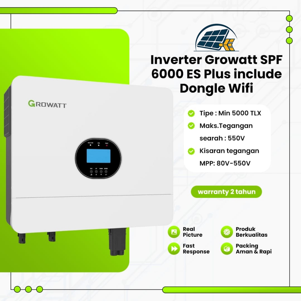Terbaru Inverter Growatt SPF 6000 ES PLUS Hybrid Offgrid 6 KW