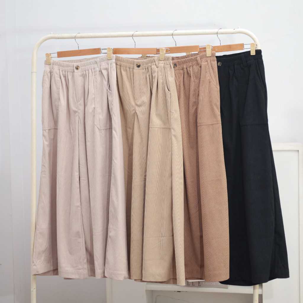 Givi kulot jumbo corduroy wanita | kulot cutbray | celana korean style | bahan corduroy pants celana