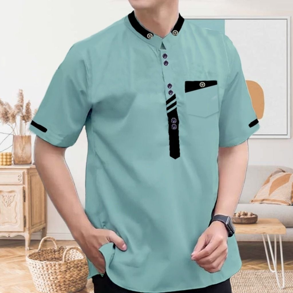 RANGGA 3 - BAJU KOKO KURTA KATUN TOYOBO PREMIUM PRIA LENGAN PENDEK UKURAN M L XL XXL JUMBO ACARA LEB