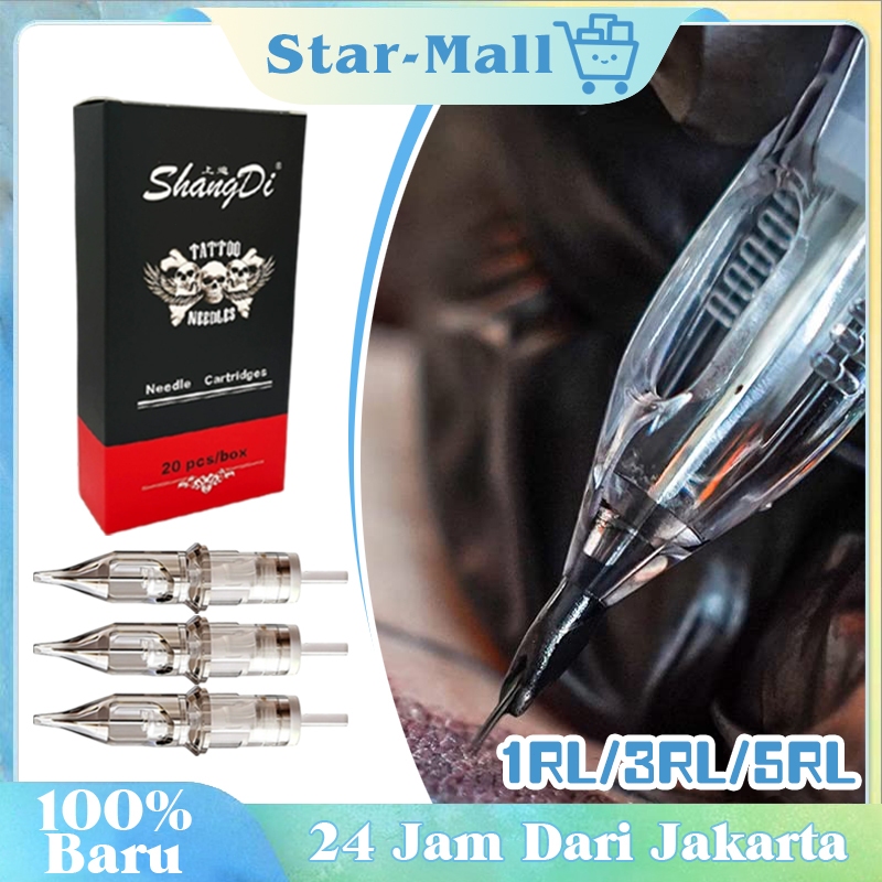 20Pcs Jarum Tatto Stainless 316 / Alat Tatto Satu Kali / 1/3/5RL Jarum Catridge Tatto Bulat