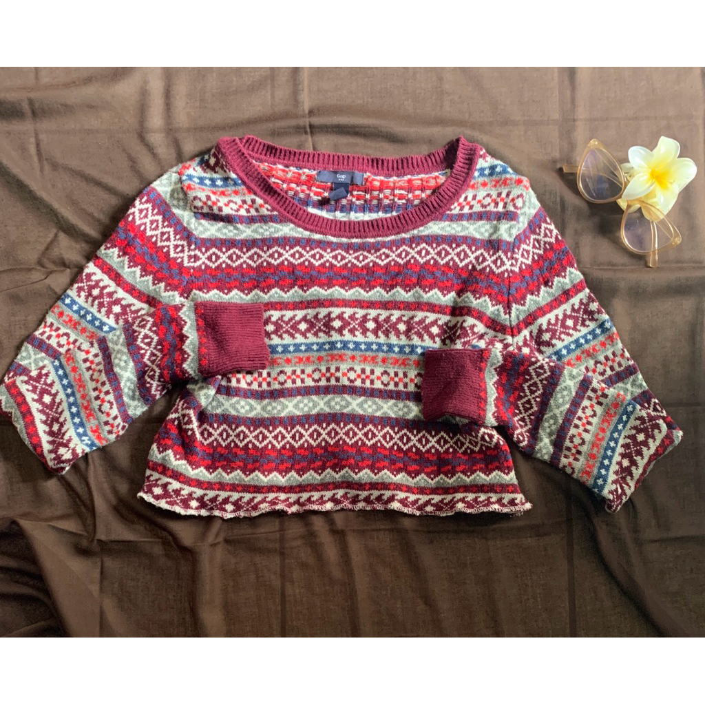 preloved rajut crop/pl croptop/rajut motif