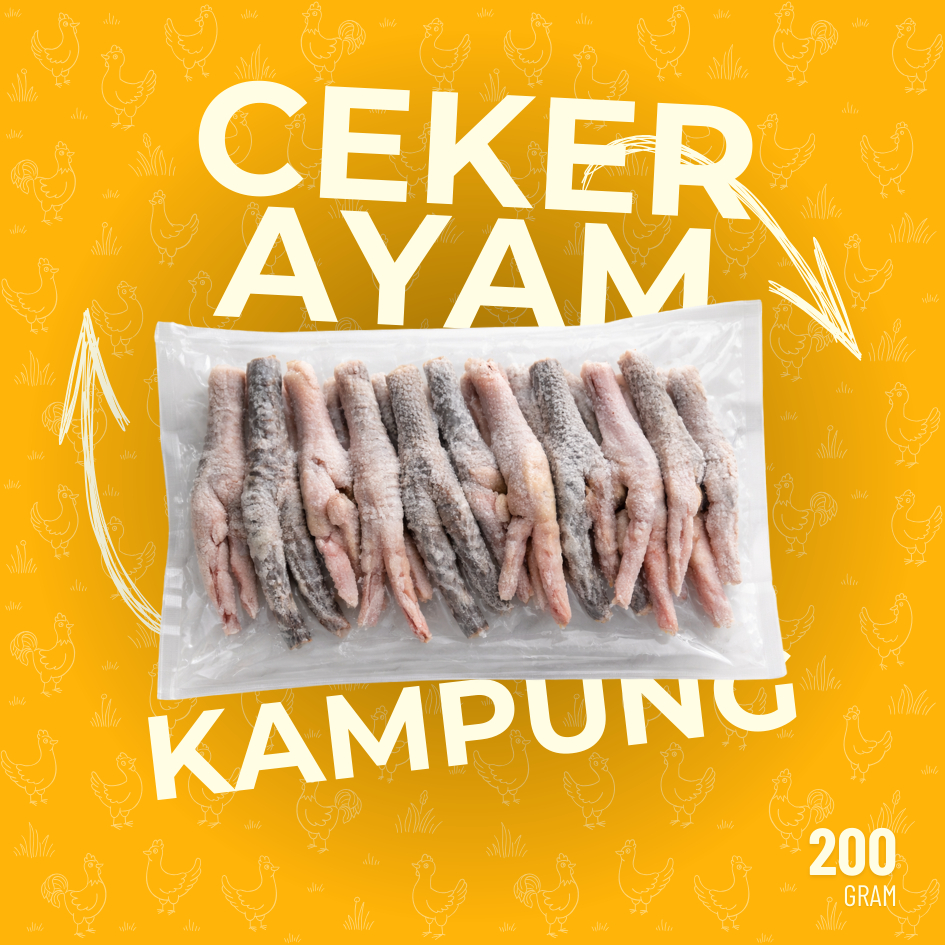Kaki Ayam Kampung Khusus Bandung/ Ceker Ayam Segar 200 Gram Vakum Beku Frozen