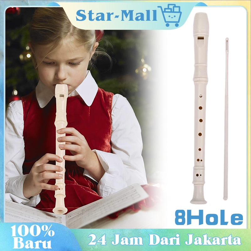 8 Lubang Seruling Plastik Kunci G / Baroque Recorder Suling Flute / Seruling Soprano Bahan Abs