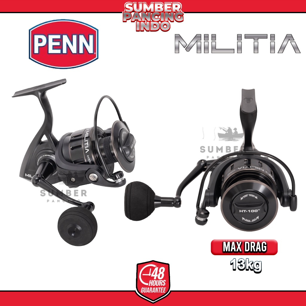 PENN Reel Pancing MILITIA 4000 - 8000 Original Spinning Reel Full Metal HT-100 Drag System