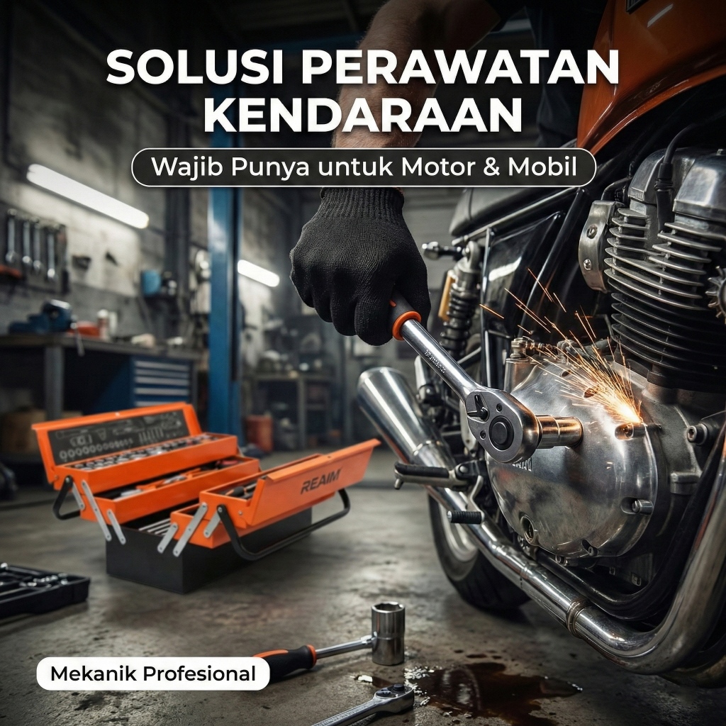 FREE ONGKIR Reaim Toolkit set Kunci Set Lengkap 85 Kunci Sok Set Tool Box Kunci L Set Lengkap **