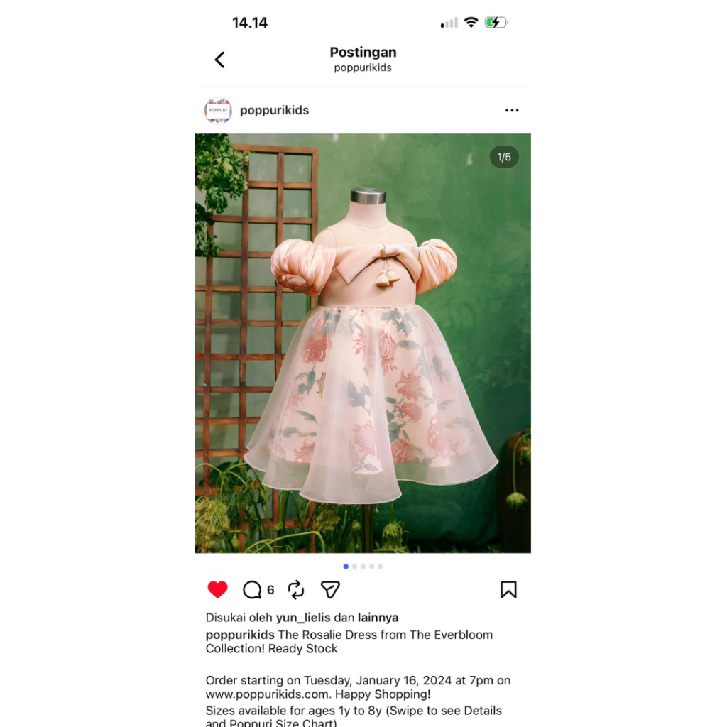 Dress imlek, Preloved Poppuri Kids