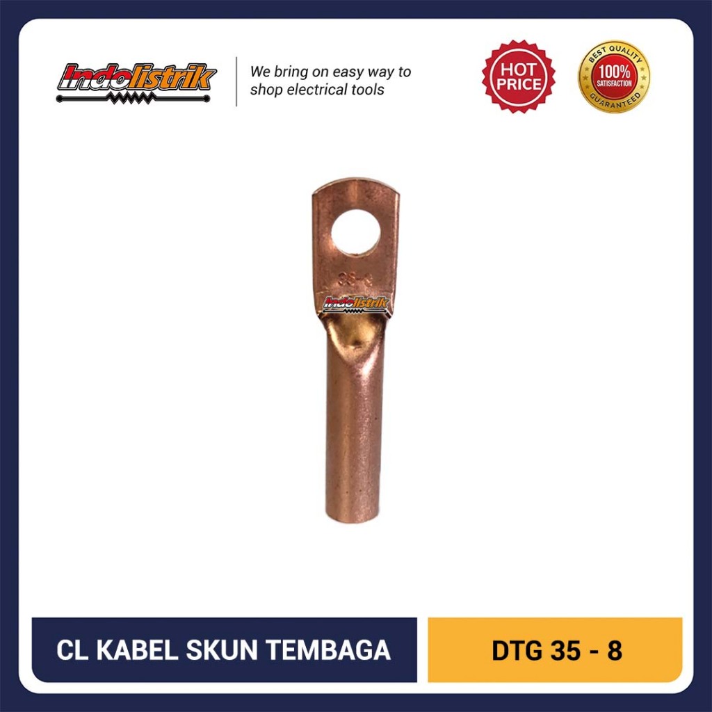 Skun Tembaga Long Barrel Kabel 35mm M8 DTG 35 CL - Skun Tembaga DTG 35 CL