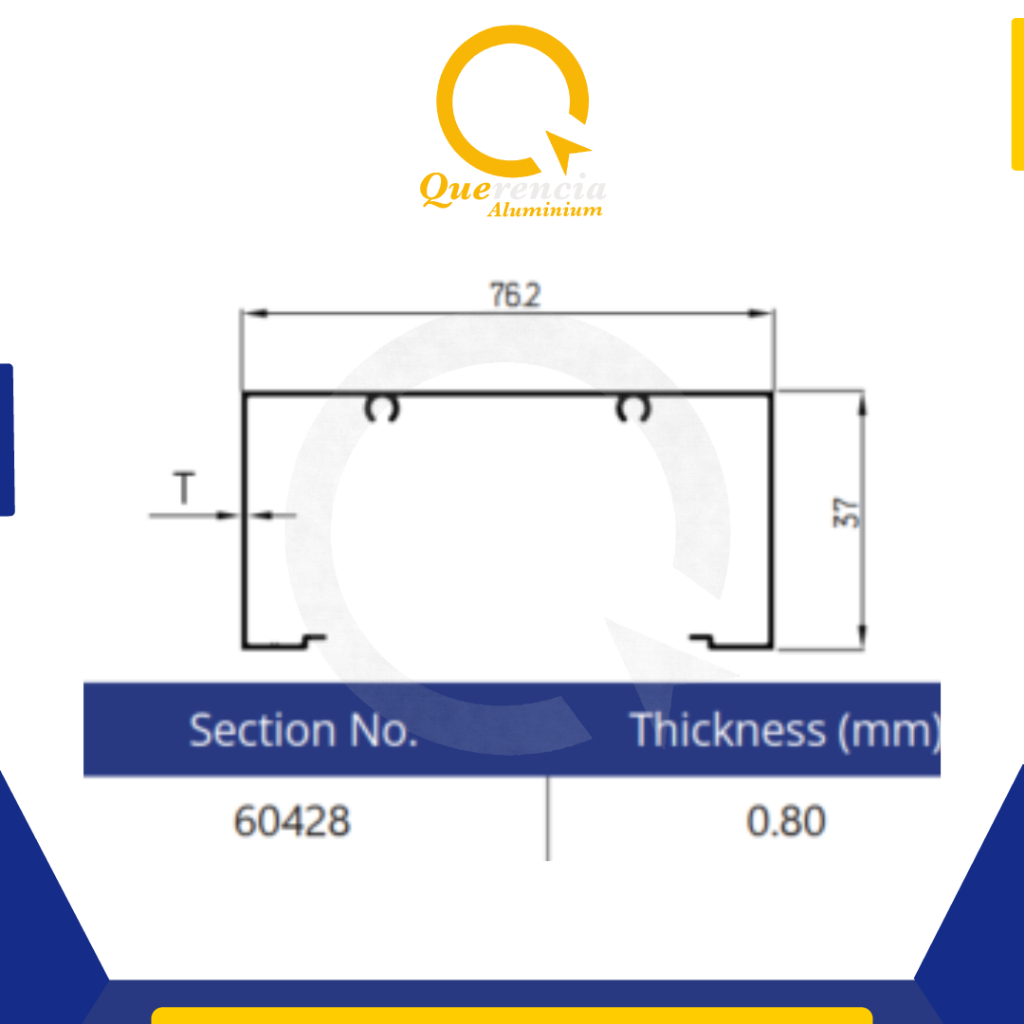Dacon 60428 Aluminium Profile Kusen Bahan Pintu Jendela 3" | Aluminium Batangan 6 Meter | Bahan Bang