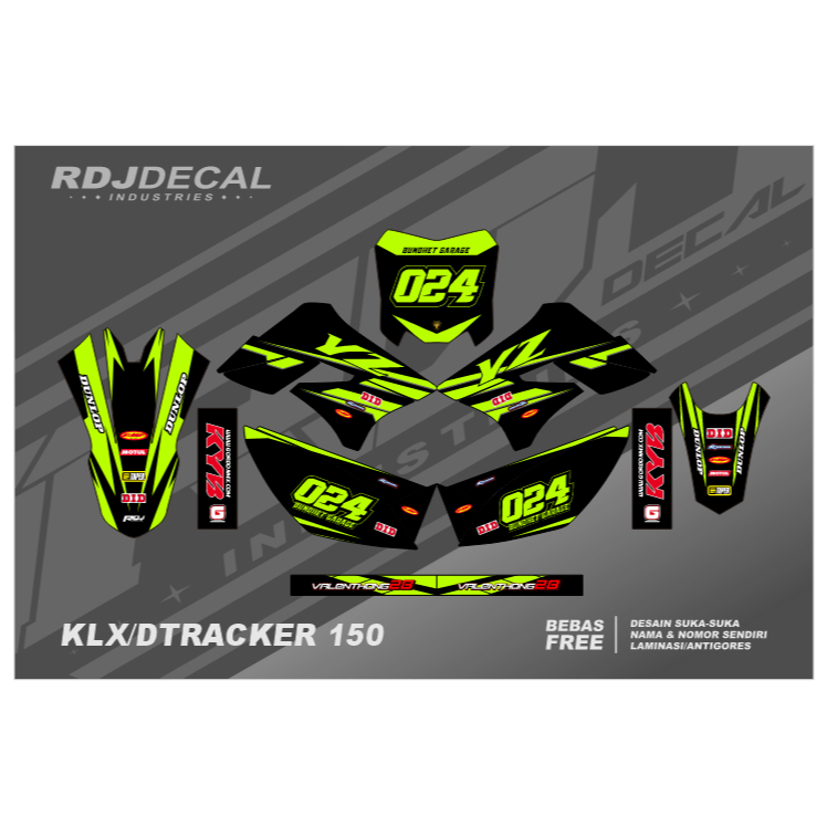 DECAL STIKER KLX 150 S (005) DEKAL STICKER DTRACKER 150 LAMA FULLBODY 2009 2010 2011 2012 2013 2014 