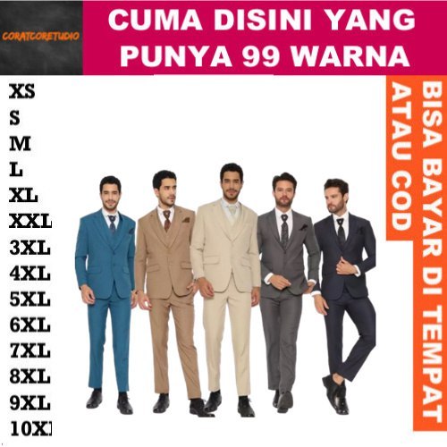 99 WARNA JAS PRIA UKURAN BESAR / JAS NIKAH UKURAN JUMBO JAS Blazer Celana YUNG Setelan Jas Semi Wool