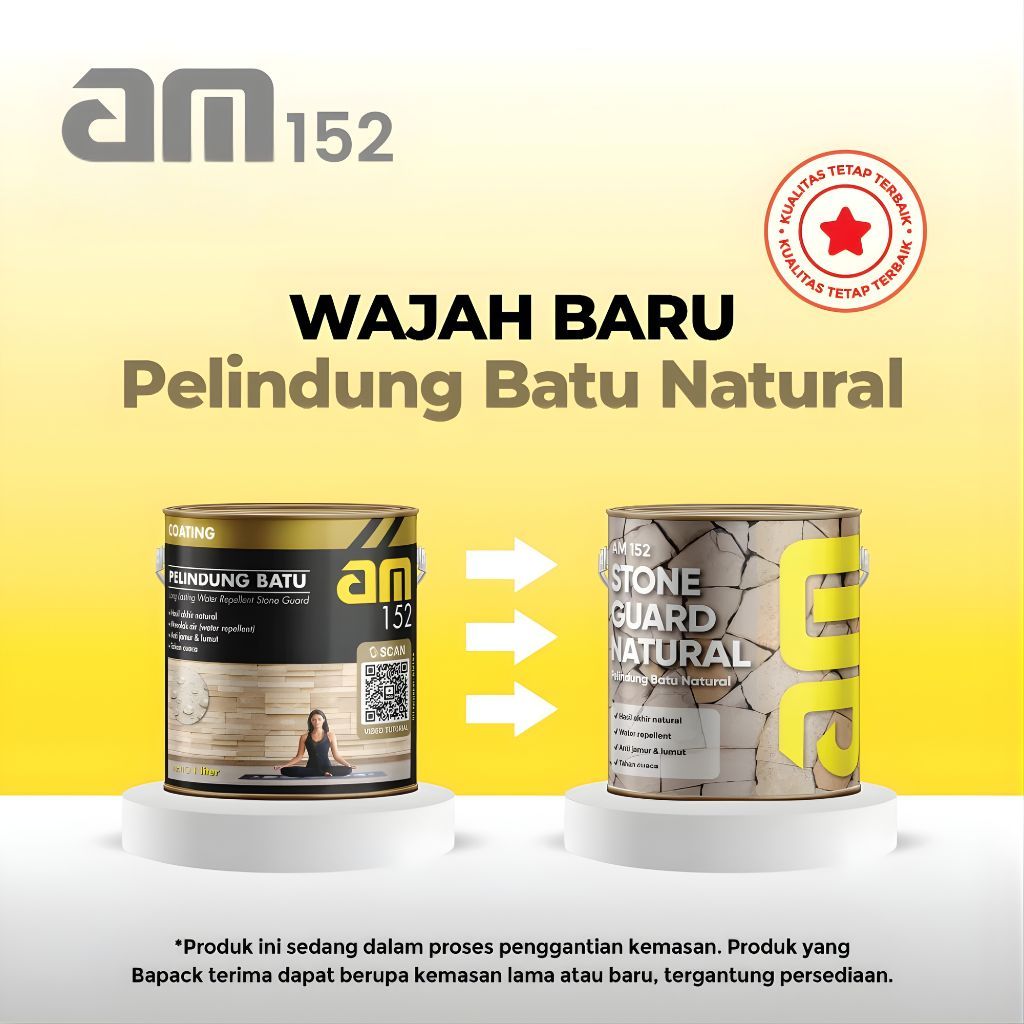 AM 152 Pelapis Batu Alam Natural Anti Jamur 2,5 LT - CAT PELAPIS BATU NATURAL ANTI JAMUR, TAHAN CUAC