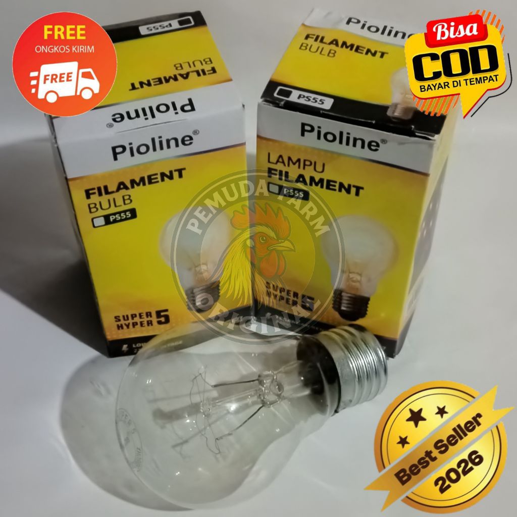 Lampu Pijar Untuk Ayam Pioline PS55 5 Watt - Cahaya Hangat, Tahan Lama, Ramah Lingkungan