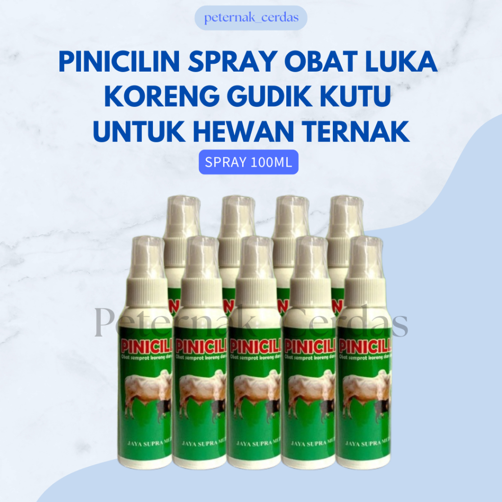 GROSIR Pinicilin Pinisilin Spray Obat Luka Koreng Gudik Kutu Ampuh untuk Sapi Kambing Domba