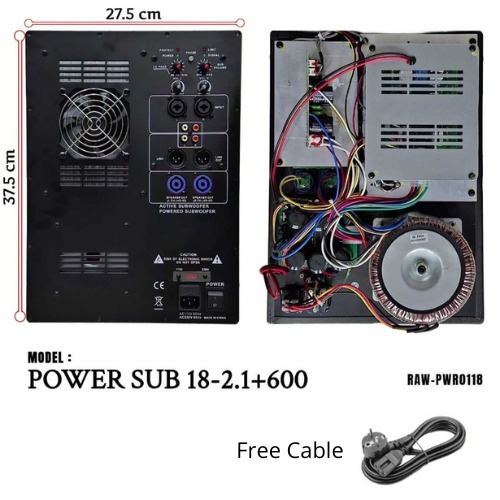 Power Kit Subwoofer/Mesin Subwoofer Active 18'' Output Speaker Satelit 4-8 ohm
