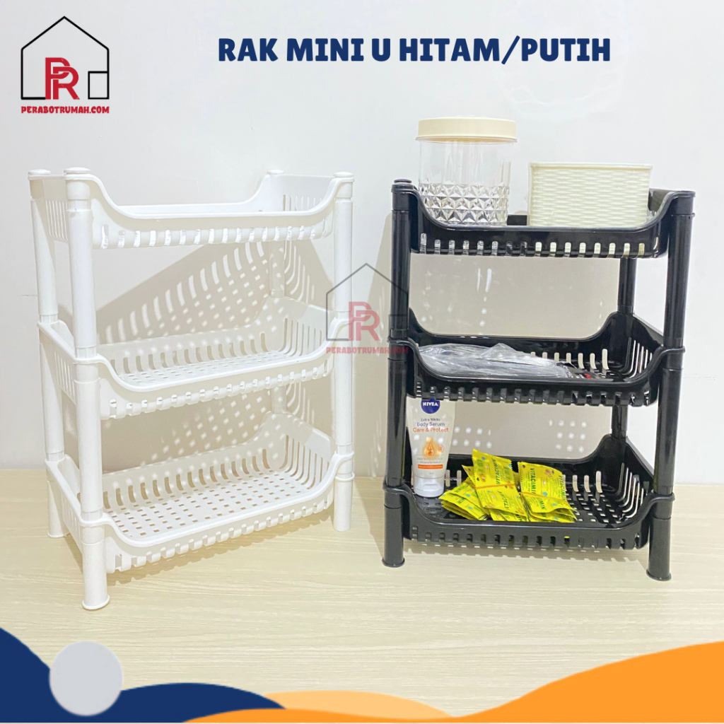 Rak Plastik Segi Mini Susun 3 - Warna / Rak Serbaguna Bumbu Dapur Meja Rias