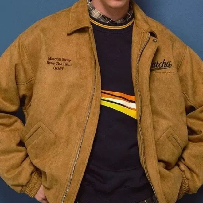 Women's fashion design trendy casual versatile jacket jacket/suede baseball jacket