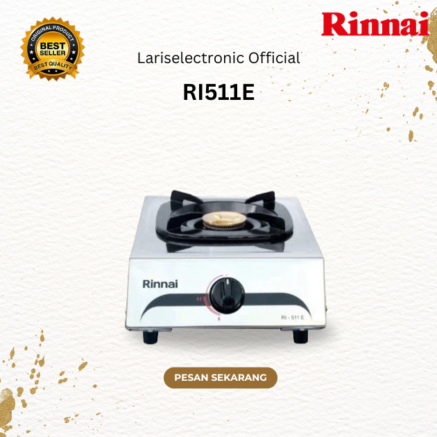 RINNAI KOMPOR GAS 1 TUNGKU STAINLESS RI511E/RI-511E/RI 511RE/Kompor Gas Rinnai/Rinnai Kompor Gas