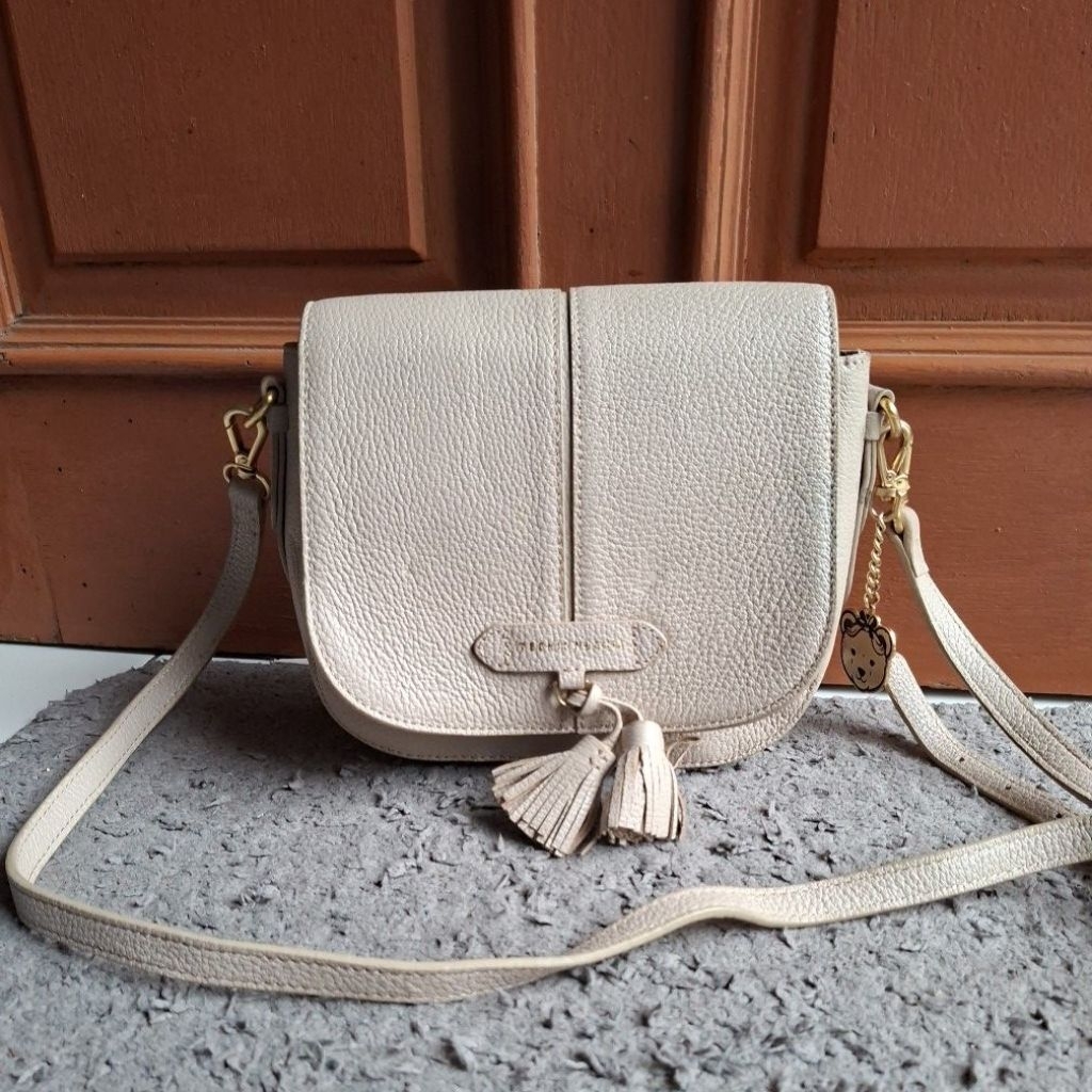 Sling Bag Crossbody TEENIE WEENIE Grey, Tas Kulit Sapi Asli