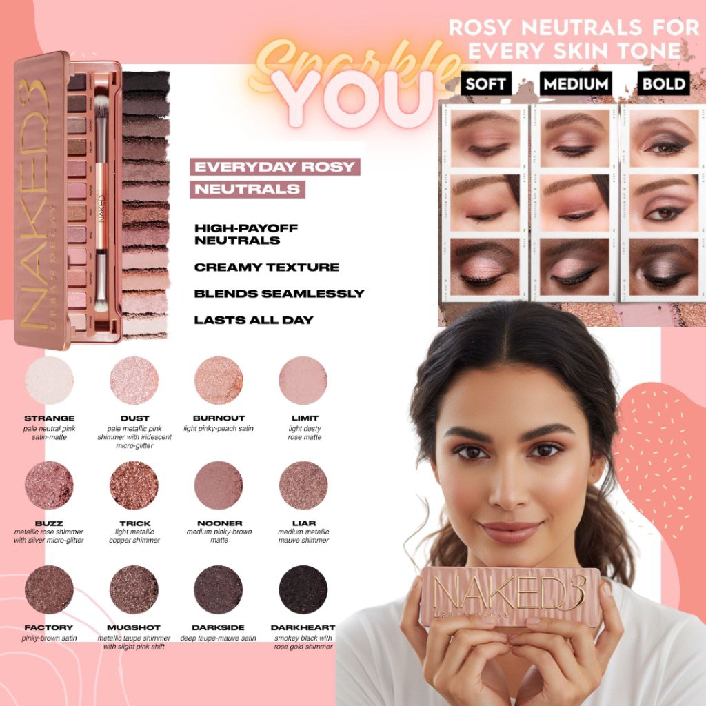 [100% ORI] Urban Decay Naked3 Eyeshadow Palette 12x1.3g