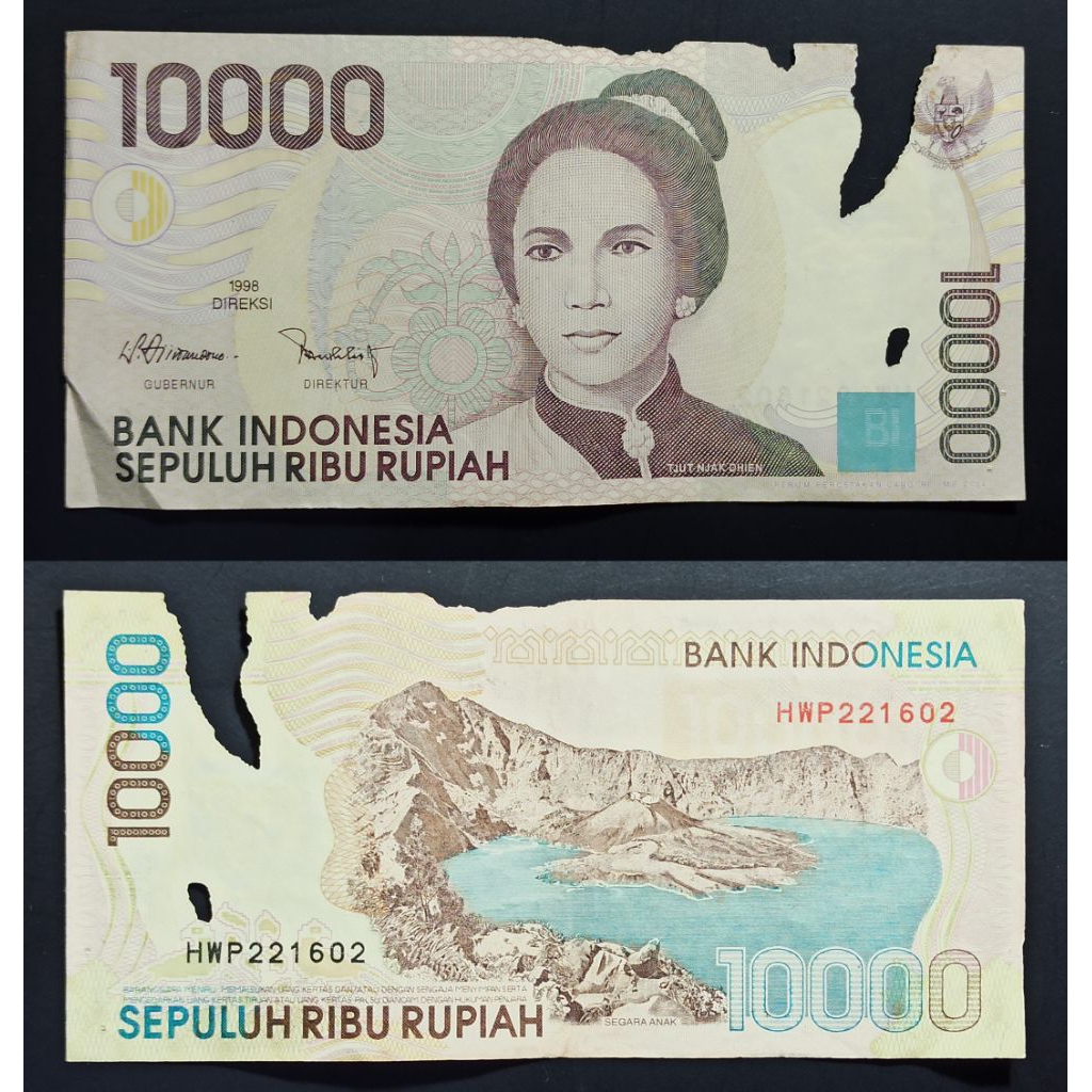 uang kuno Indonesia 10k tahun 1998 p2799