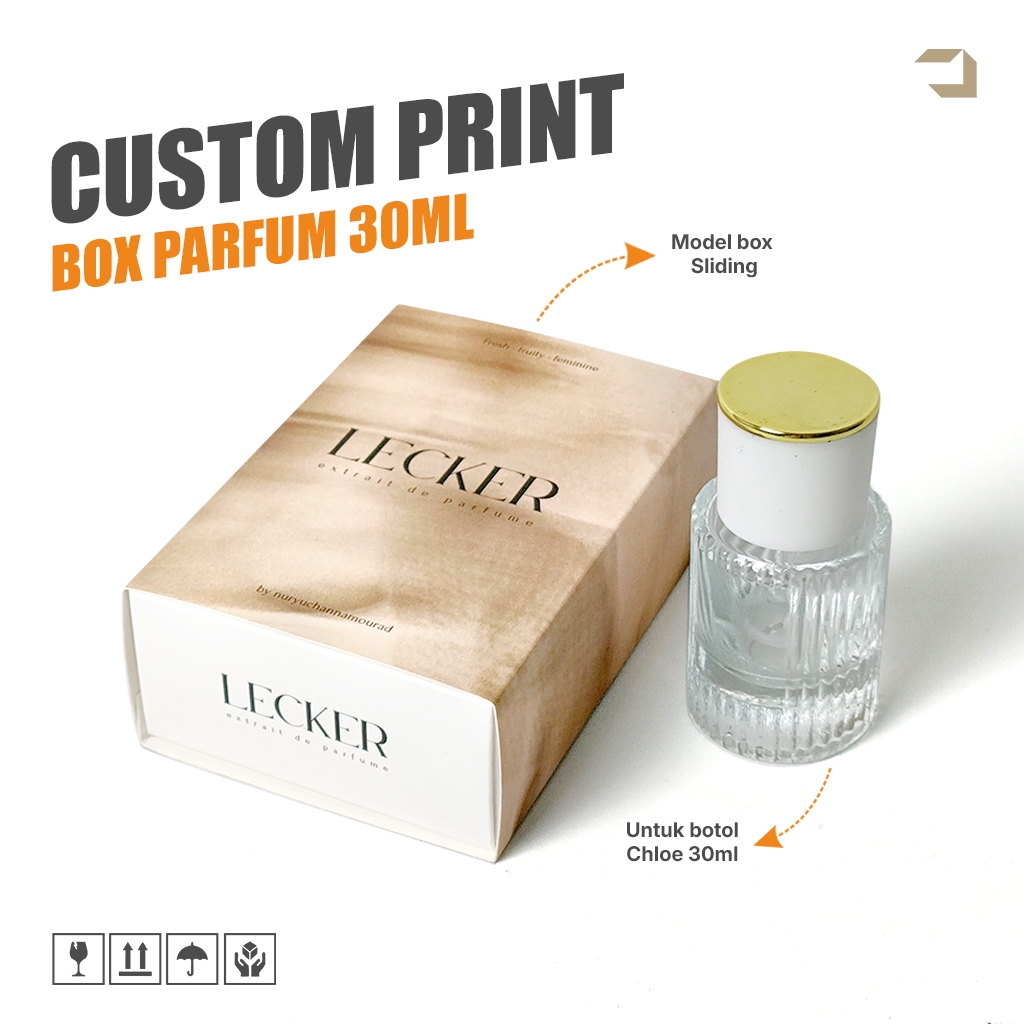 CUSTOM PRINTING Box Packaging Kemasan Parfum Sliding Box - Botol Chloe 30ml