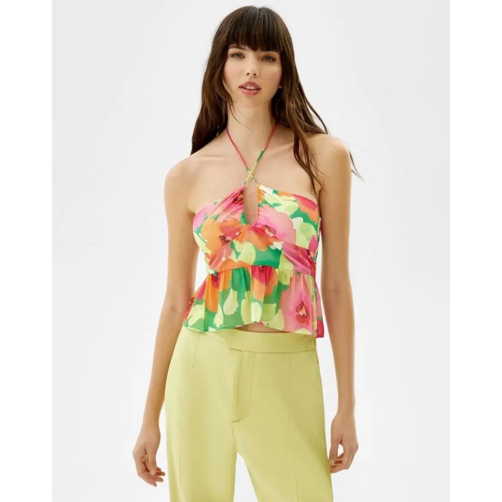 Bershka – Floral Printed chiffon blouse