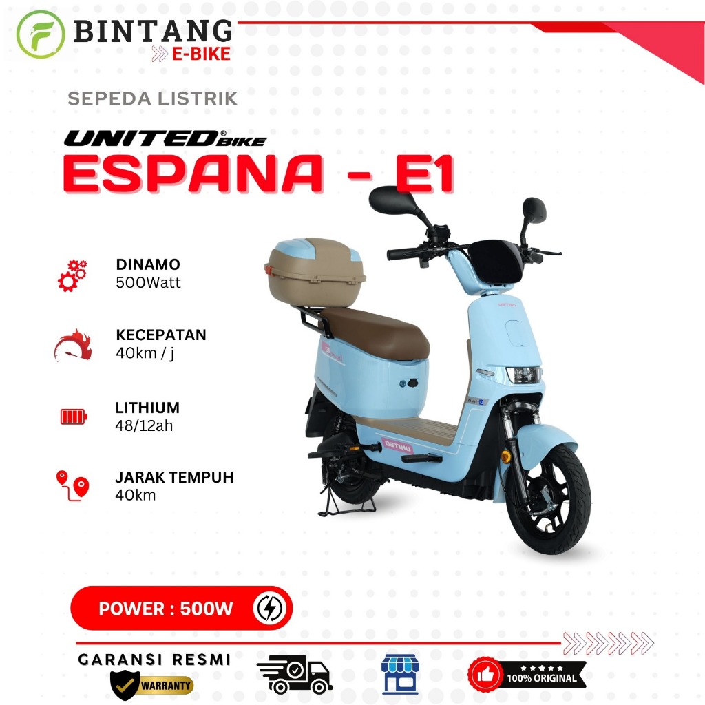 SEPEDA LISTRIK UNITED ESPANA E1 TERBARU