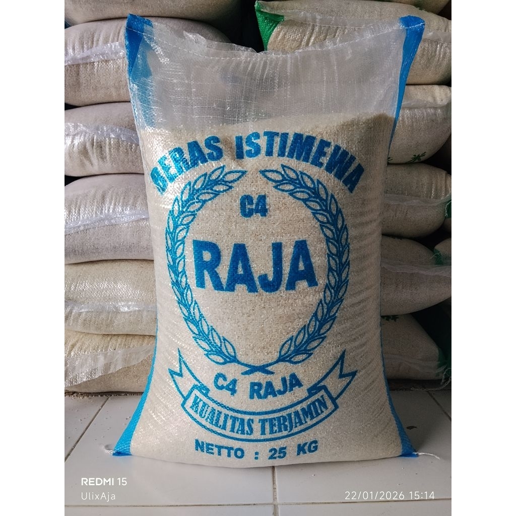 Beras C4 Karung Biru 25kg | Pulen Harian | Utuh + Patahan