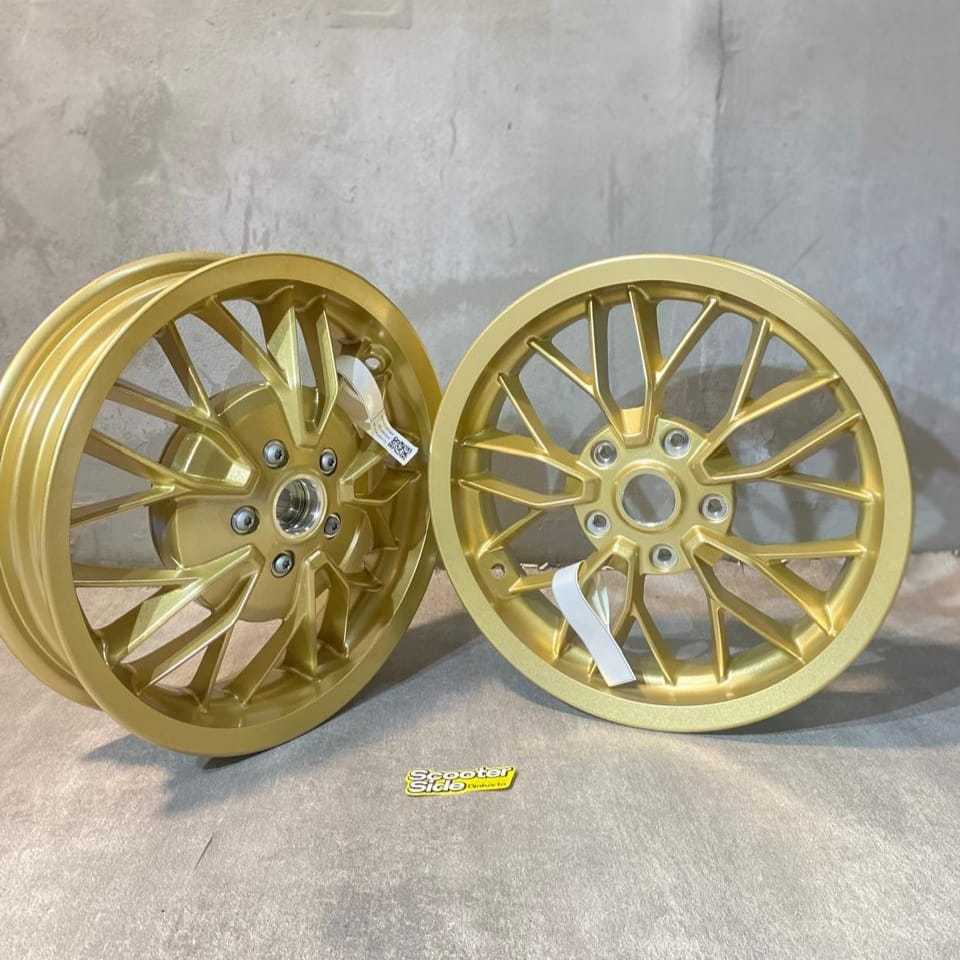 VELG PIAGGIO ORIGINAL Y SPOKE Gold Front dan Rear Vespa Sprint Primavera S LX LXV Ring 12