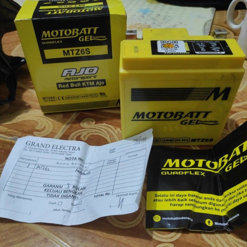 Aki Motobatt MTZ6S Untuk NMax New dan Vario 125