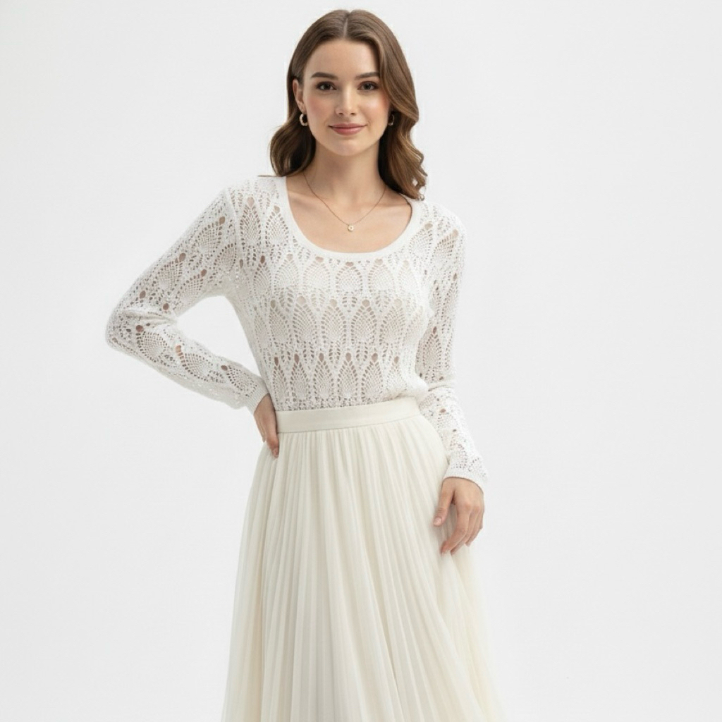 Knit Rajut Embroidery Top - Clarissa Lace