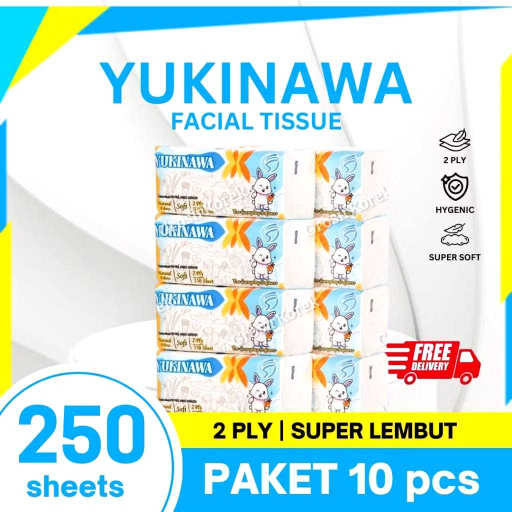 ( Paket 10pc ) Tissue Yukinawa 250 Sheets Tisu Grosir Termurah
