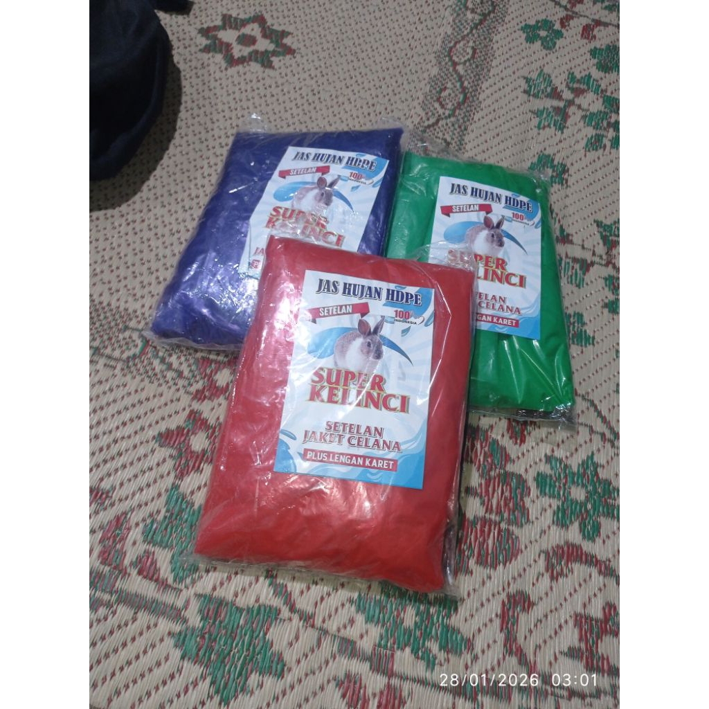 Jas Hujan Plastik Hdpe Setelan Lengan Karet Jas Hujan Tebal Berkualitas