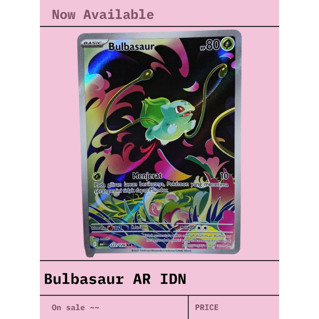 kartu pokemon art rare "AR" Bulbasaur IDN